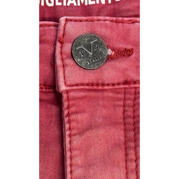 Men W38 V19-69 Italia Moto Biker Shorts Coral Pink Ribbed Knee Milano Italy - Picture 5 of 10